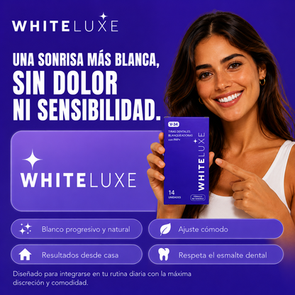TIRAS BLANQUEADORAS DENTALES V34 (14 UNIDADES) - ELIMINA EL AMARILLO Y BLANQUEA TUS DIENTES EN CASA